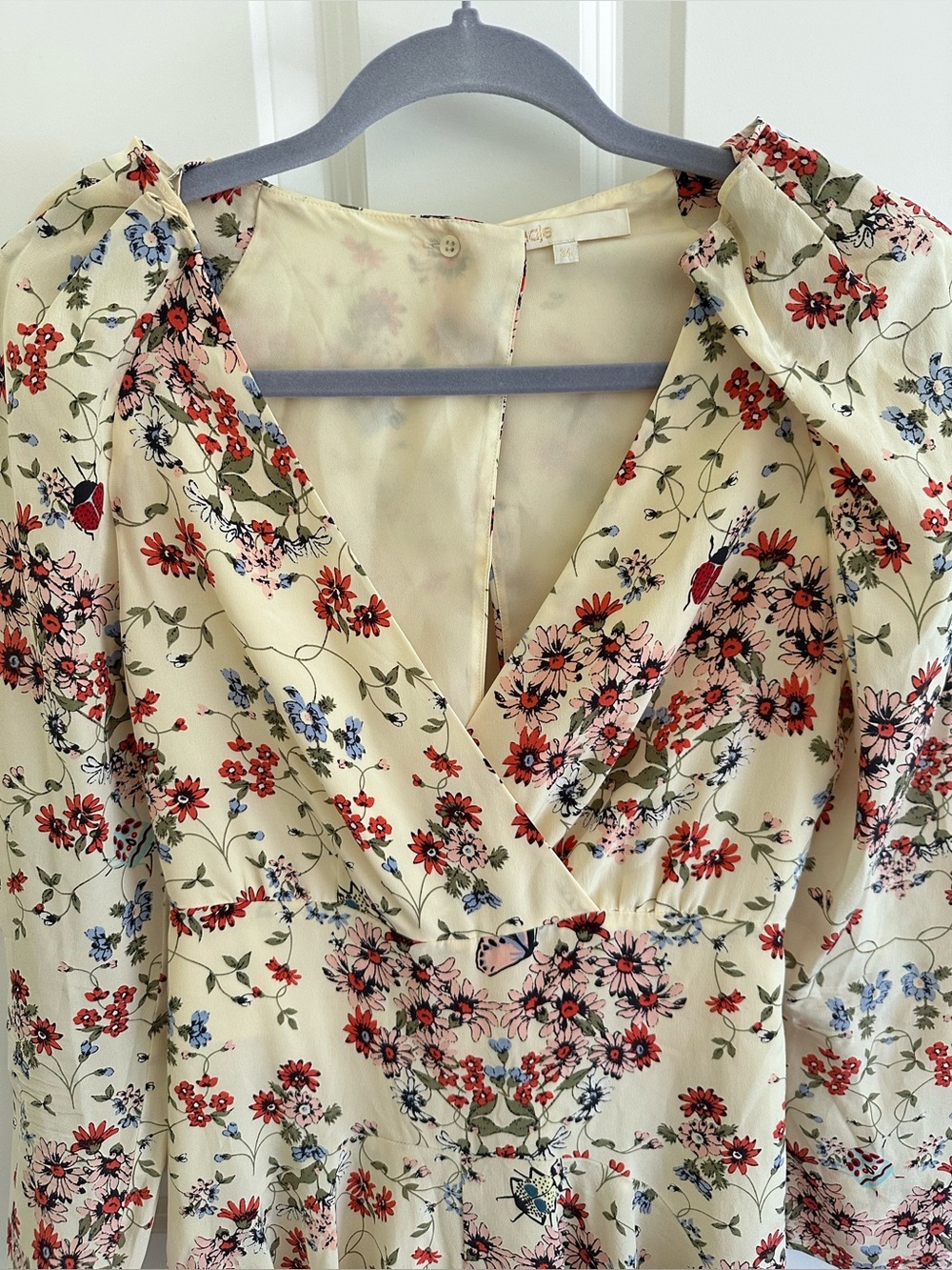 Maje Floral V-Neck Long Sleeve Romper - Picture 4 of 7